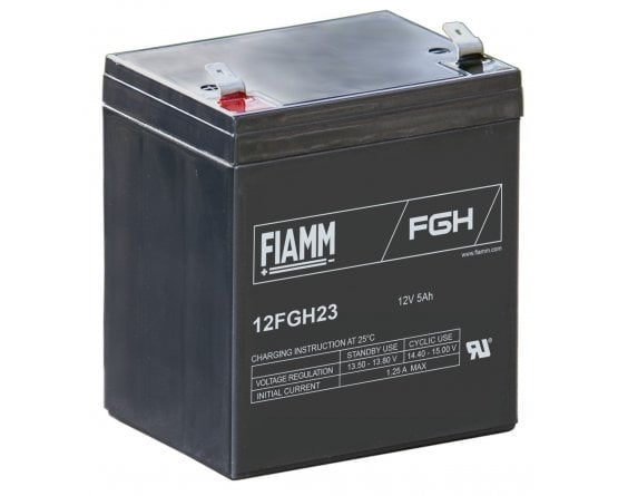 12V/5Ah FIAMM 5 års Højstrøm Blybatteri 12FGH23
