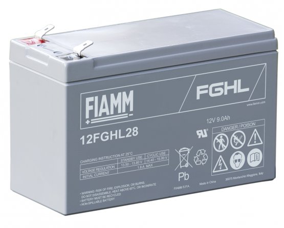 12V/7.2Ah FIAMM 10 år Højstrøm Blybatteri 12FGHL28