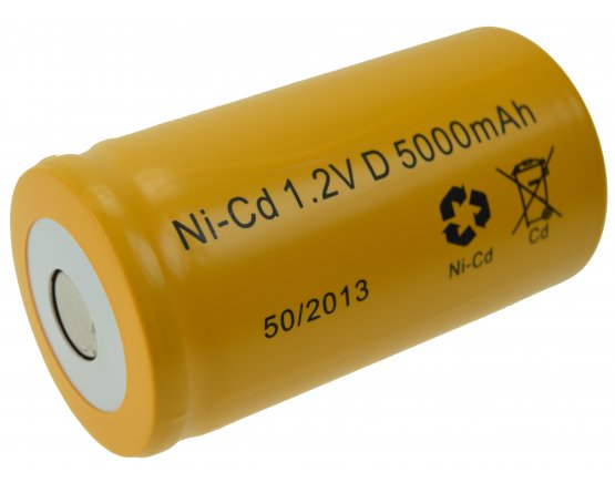 NiCd D-SIZE batteri 1,2V 5000mAh flad top
