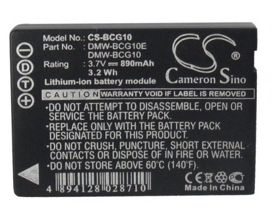 Panasonic Lumix DMC-TZ10 batteri DMW-BCG10