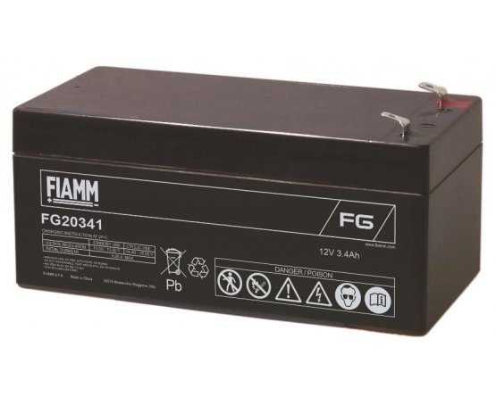 12V/3.4Ah FIAMM 5 års Blybatteri FG20341