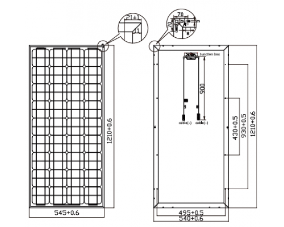 Kinve solpanel 12V/85W (off-grid) løsning