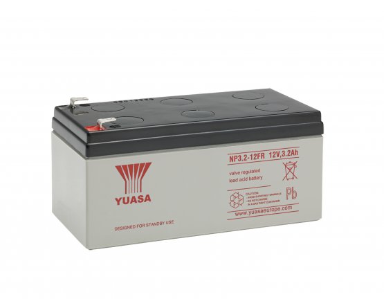 12V/3,2Ah Yuasa 3-5års Blybatteri NP3.2-12FR