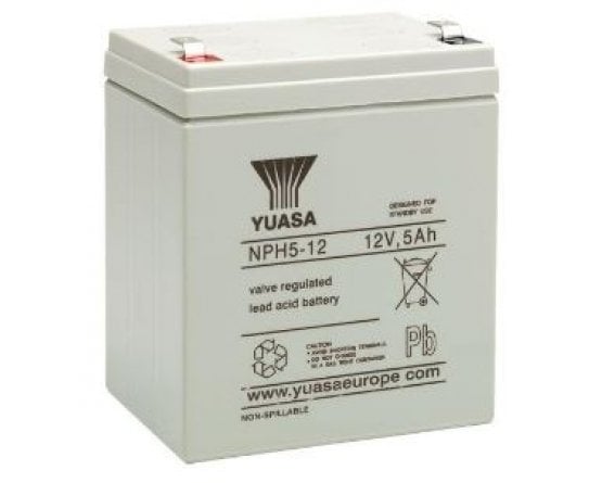 12V/5Ah Yuasa 3-5års Blybatteri NPH5-12