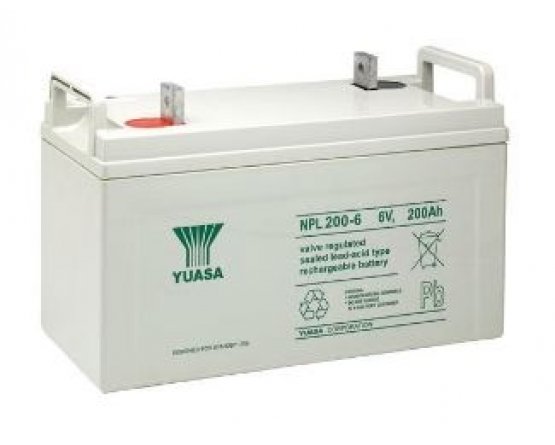 6V/200Ah Yuasa 10-12års Blybatteri NPL200-6