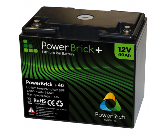 PowerBrick LiFePO4 12V/7,5Ah - lav vægt og fylde