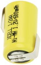 NiMH 1/2AA batteri 1,2V 600mAh flad top
