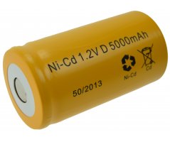 NiCd D-SIZE batteri 1,2V 5000mAh flad top