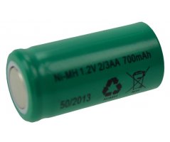 NiMH 2/3AA batteri 1,2V 700mAh flad top