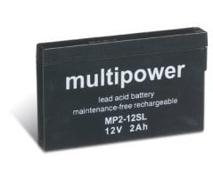 12V/2A Blybatteri Multipower Slimline
