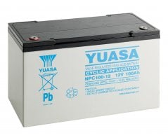 12V/100Ah Yuasa Blybatteri op til 600 opladninger