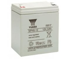 12V/5Ah Yuasa 3-5års Blybatteri NPH5-12(FR)