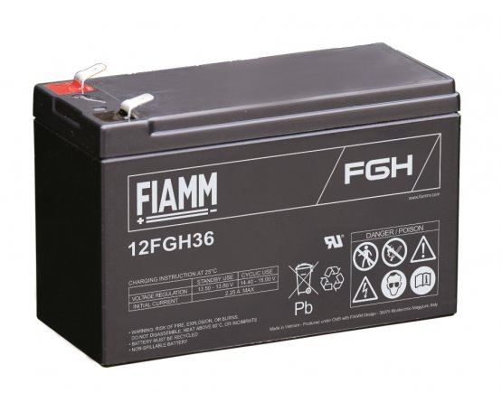 12V/9Ah FIAMM 5 års Højstrøm Blybatteri 12FGH36