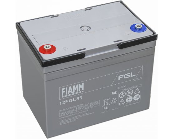 12V/33Ah FIAMM 10 års Blybatteri 12FGL33