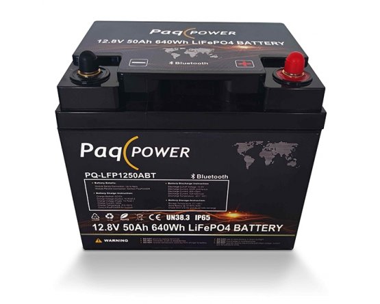 12V (12,8V) 50Ah 640Wh LiFePO4 PaqPOWER batteri 