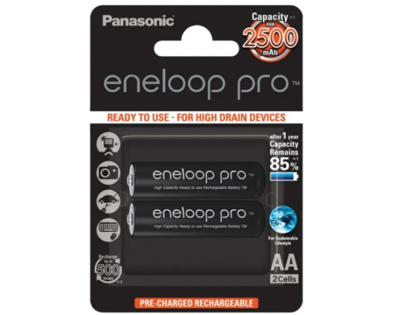 AA/Panasonic eneloop pro batterier/2stk.