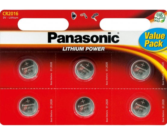 CR2016/6BP Lithium Knapcelle batteri Panasonic