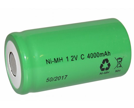 Ni-MH C-SIZE batteri 1,2V 4000mA Flad top