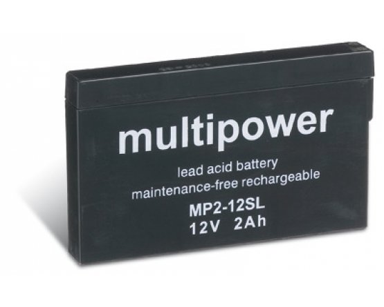12V/2A Blybatteri Multipower Slimline
