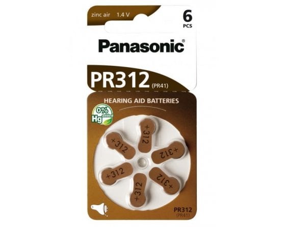 PR312HEP Panasonic batteri høreapparat 6 stk.