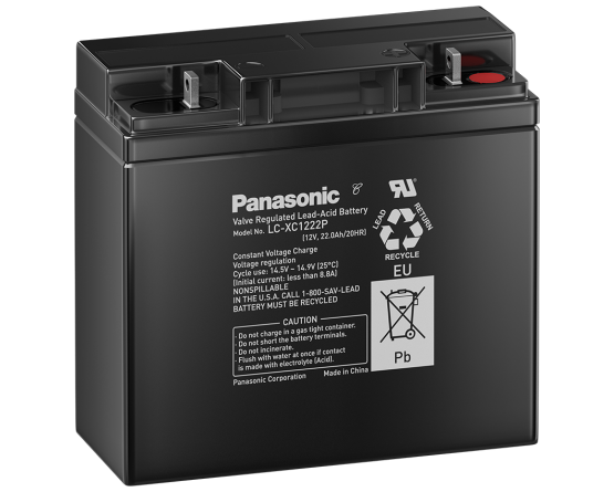 12V/22Ah Panasonic Blybatteri cycle LC-XC1222P