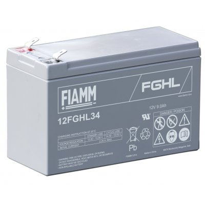 12V/9Ah FIAMM 10 års Højstrøm Blybatteri 12FGHL34