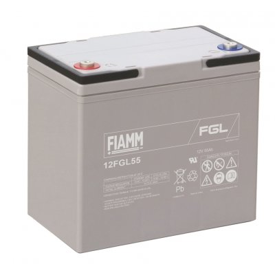 12V/55Ah FIAMM 10 års Blybatteri 12FGL55