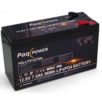 12V (12,8V) 7.5Ah 96Wh LiFePO4 PaqPOWER batteri