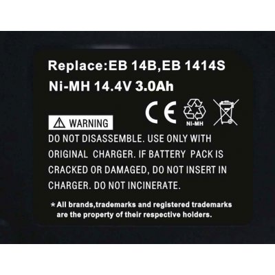 Hitachi DS 14DAF2 batteri EB 1414L 14,4v/3Ah NiMH