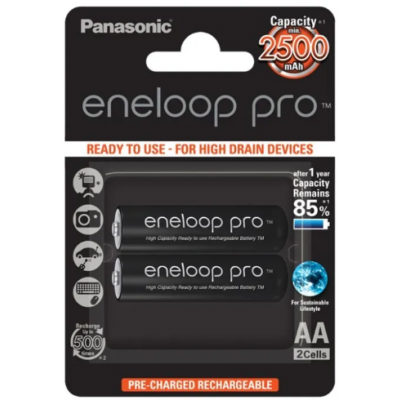 AA/Panasonic eneloop pro batterier/2stk.