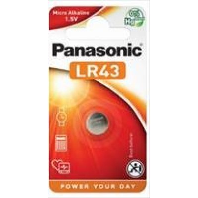 LR43 Panasonic Alkaline A86/AG12 batteri