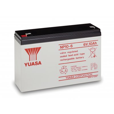 6V/10Ah Yuasa 3-5 års Blybatteri NP10-6