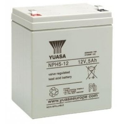 12V/5Ah Yuasa 3-5års Blybatteri NPH5-12(FR)