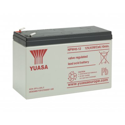 12V/7,5Ah Yuasa 3-5års Blybatteri NPW45-12