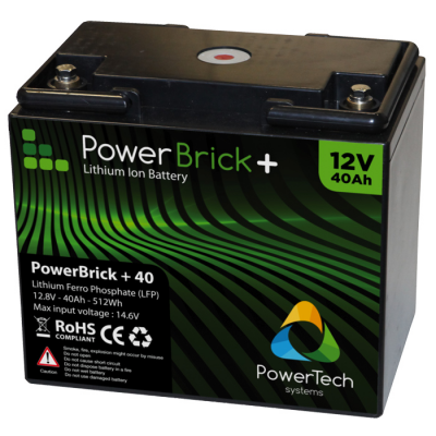 PowerBrick LiFePO4 batteri 12V/40Ah