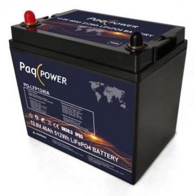 12V (12,8V) 40Ah 512Wh LiFePO4 PaqPOWER batteri