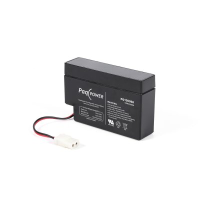 12V/0.8Ah PaqPOWER Blybatteri 5 års m/kabel
