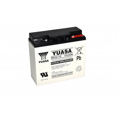 12V/22Ah Yuasa Blybatteri op til 600 opladninger