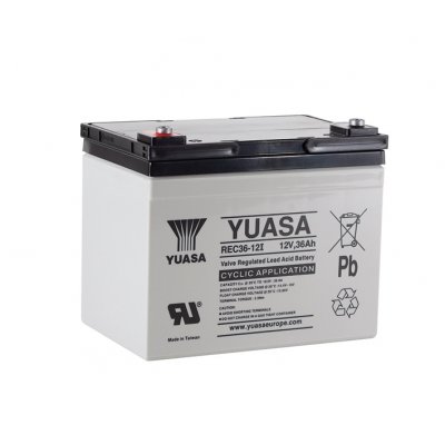 12V/36Ah Yuasa Blybatteri op til 600 opladninger