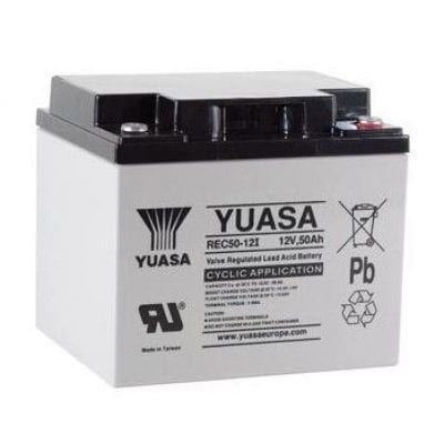 12V/50Ah Yuasa Blybatteri op til 600 opladninger