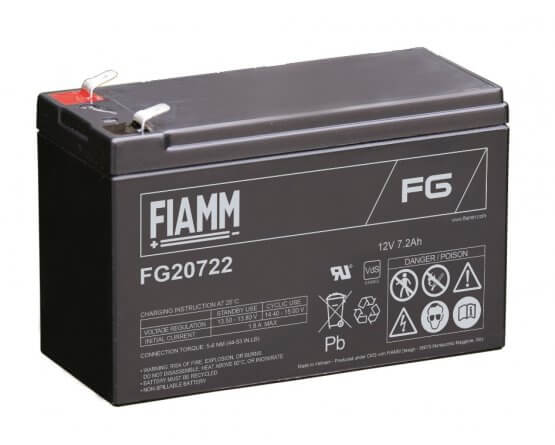 12V/7.2Ah FIAMM 5 års Blybatteri FG20722
